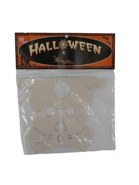 Bethany Lowe Halloween Skull Crossbones Skeleton White Tissue Paper Garland NEW